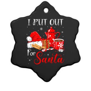 Naughty I Always Put Out For Santa Christmas Xmas Ceramic Star Ornament