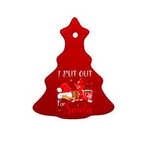 Naughty I Always Put Out For Santa Christmas Xmas Ceramic Tree Ornament