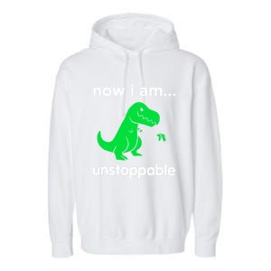 Now I Am Unstoppable Trex Funny Grabber Dinosaur Claws Gift Garment-Dyed Fleece Hoodie