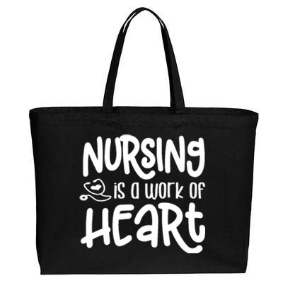 Nursing Is A Work Of Heart Gift For Nurses Great Gift Cotton Canvas Jumbo Tote