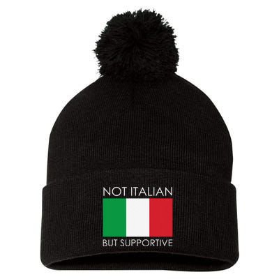 Not Italian But Supportive Pom Pom 12in Knit Beanie