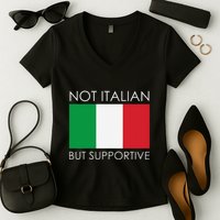 Not Italian But Supportive Women's V-Neck T-Shirt