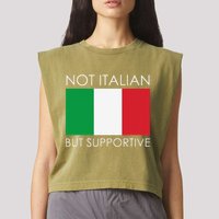 Not Italian But Supportive Garment-Dyed Women's Muscle Tee