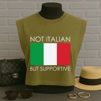 Not Italian But Supportive Garment-Dyed Women's Muscle Tee