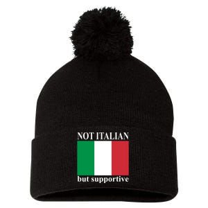 Not Italian But Supportive Pom Pom 12in Knit Beanie