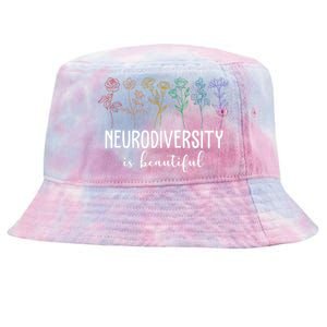 Neurodiversity Is Beautiful Colorful Flowers Tie-Dyed Bucket Hat