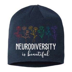 Neurodiversity Is Beautiful Colorful Flowers Sustainable Beanie