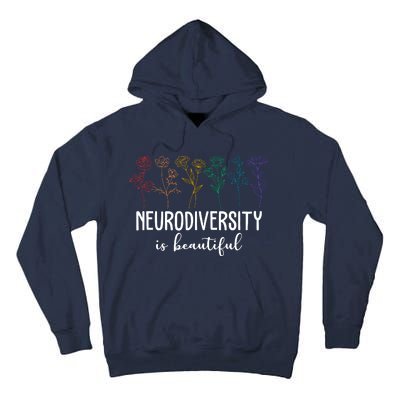 Neurodiversity Is Beautiful Colorful Flowers Tall Hoodie