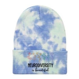 Neurodiversity Is Beautiful Colorful Flowers Tie Dye 12in Knit Beanie