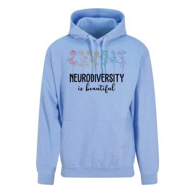 Neurodiversity Is Beautiful Colorful Flowers Unisex Surf Hoodie