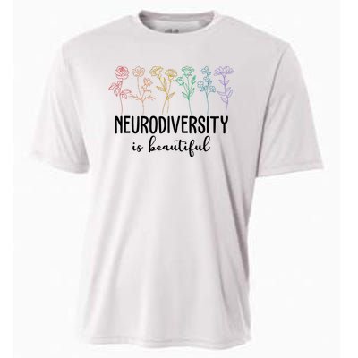 Neurodiversity Is Beautiful Colorful Flowers Cooling Performance Crew T-Shirt