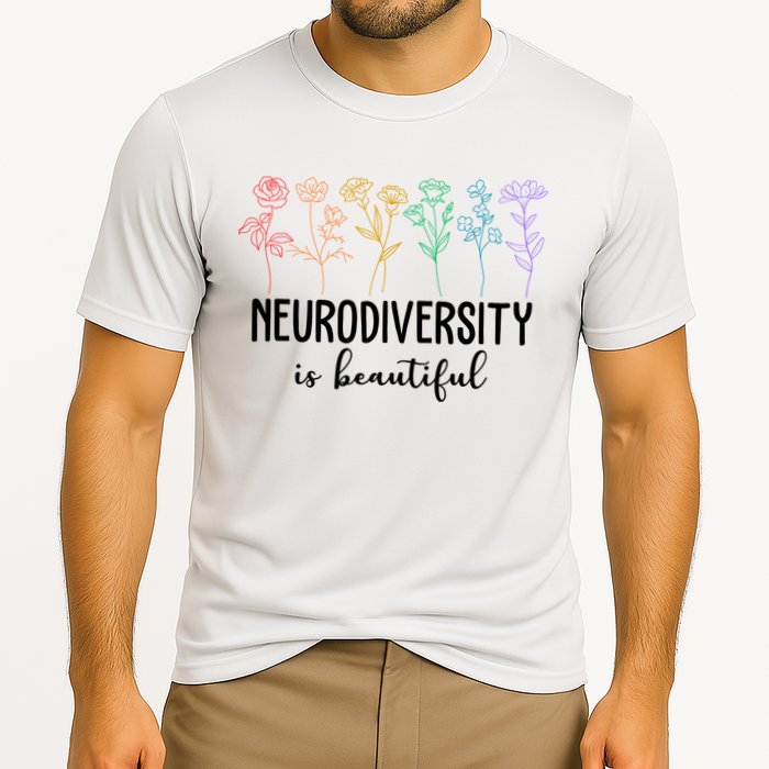 Neurodiversity Is Beautiful Colorful Flowers Performance Shirt