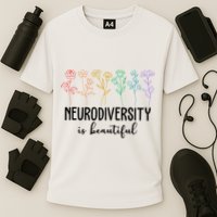 Neurodiversity Is Beautiful Colorful Flowers Performance Shirt
