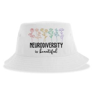 Neurodiversity Is Beautiful Colorful Flowers Sustainable Bucket Hat