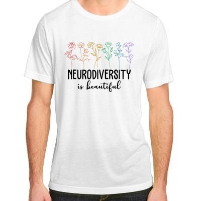 Neurodiversity Is Beautiful Colorful Flowers Adult ChromaSoft Performance T-Shirt