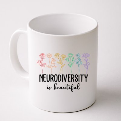 Neurodiversity Is Beautiful Colorful Flowers Mug