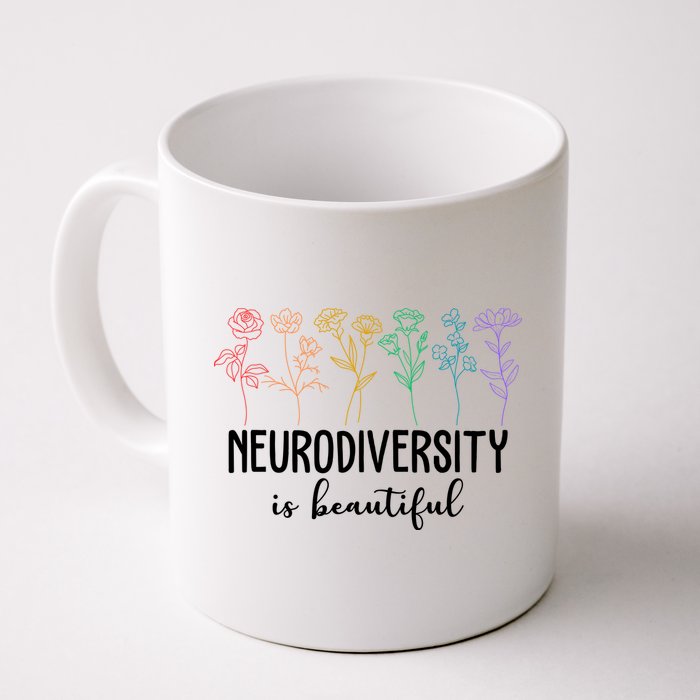 Neurodiversity Is Beautiful Colorful Flowers Mug