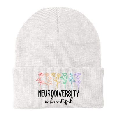 Neurodiversity Is Beautiful Colorful Flowers Beanie