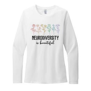 Neurodiversity Is Beautiful Colorful Flowers Womens CVC Long Sleeve Shirt