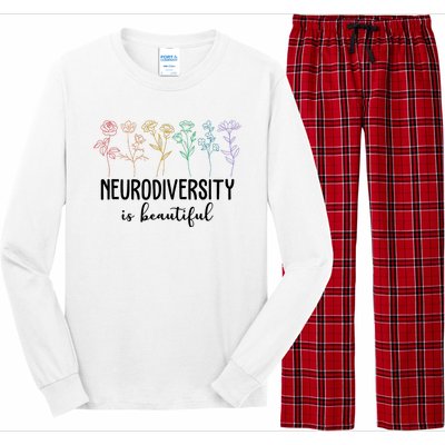 Neurodiversity Is Beautiful Colorful Flowers Long Sleeve Pajama Set