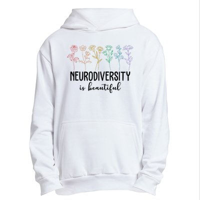 Neurodiversity Is Beautiful Colorful Flowers Urban Pullover Hoodie