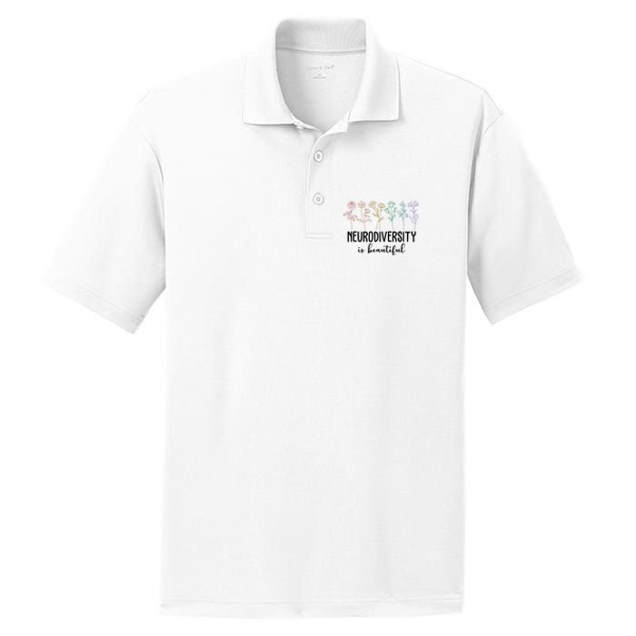 Neurodiversity Is Beautiful Colorful Flowers PosiCharge RacerMesh Polo