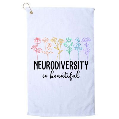Neurodiversity Is Beautiful Colorful Flowers Golf Towel