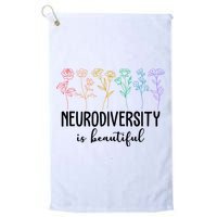 Neurodiversity Is Beautiful Colorful Flowers Golf Towel