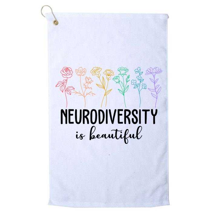 Neurodiversity Is Beautiful Colorful Flowers Golf Towel