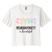 Neurodiversity Is Beautiful Colorful Flowers Crop Top