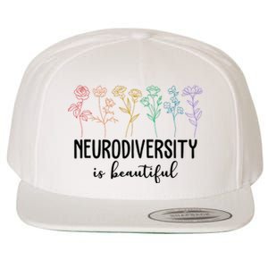 Neurodiversity Is Beautiful Colorful Flowers Wool Snapback Cap