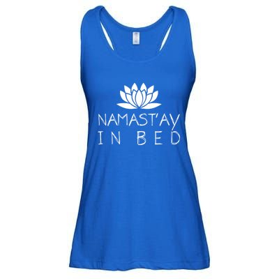 Namastay In Bed Funny Zen Yoga Buddhism Gift Ladies Essential Flowy Tank