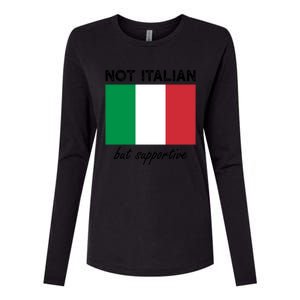 Not Italian But Supportive Gift Womens Cotton Relaxed Long Sleeve T-Shirt