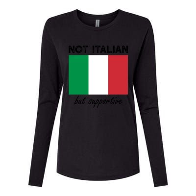 Not Italian But Supportive Gift Womens Cotton Relaxed Long Sleeve T-Shirt