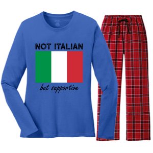 Not Italian But Supportive Gift Women's Long Sleeve Flannel Pajama Set 