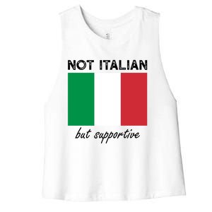 Not Italian But Supportive Gift Women's Racerback Cropped Tank