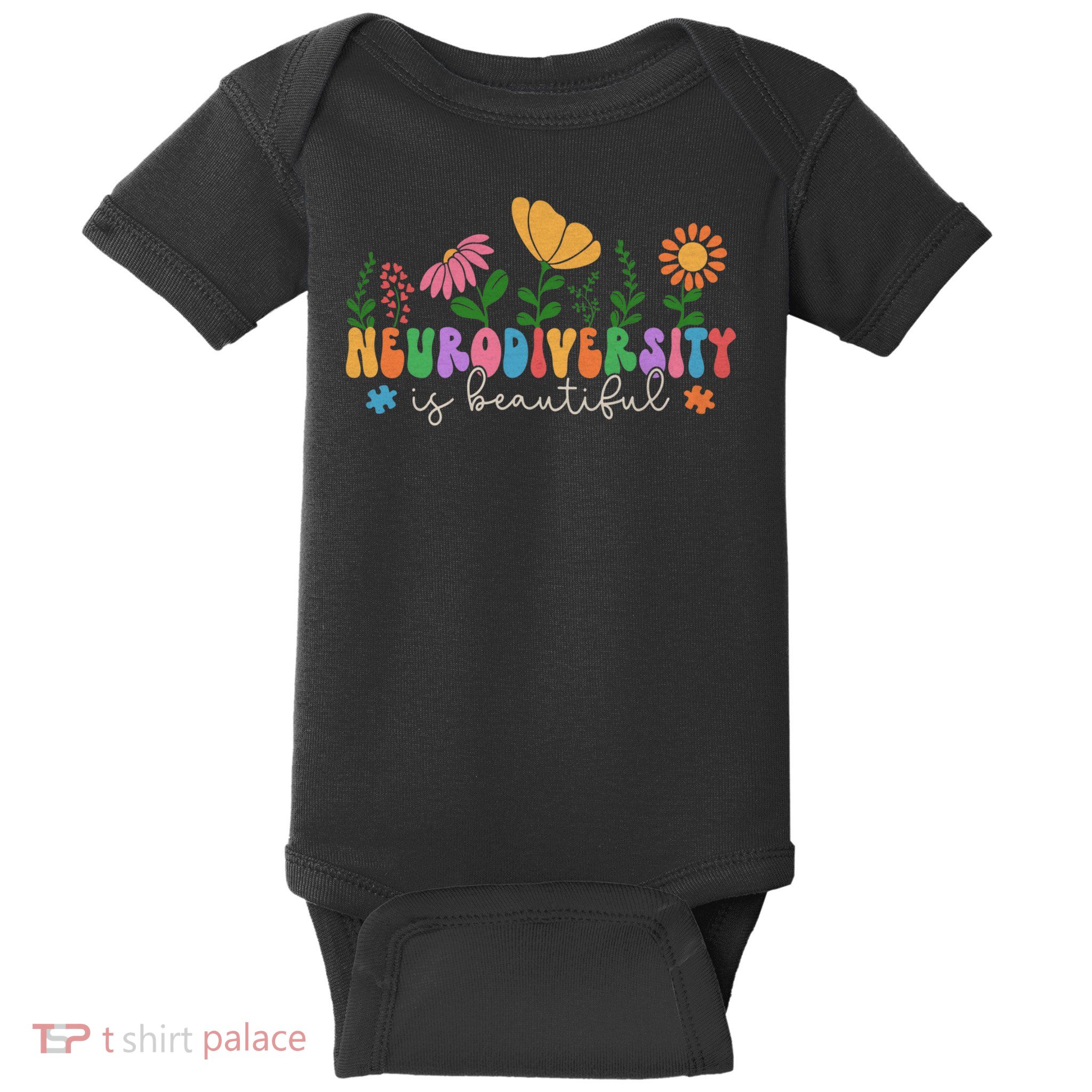 Neurodiversity Is Beautiful Flower SPED AAC Autism Awareness Baby Bodysuit