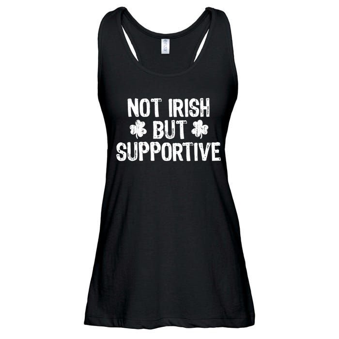 Not Irish But Supportive Funny St Patricks Day Ireland Tee Ladies Essential Flowy Tank