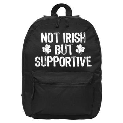 Not Irish But Supportive Funny St Patricks Day Ireland Tee 16 in Basic Backpack