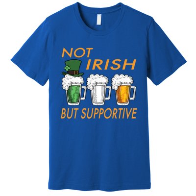 Not Irish But Supportive Ireland Flag Irish Beer St Patricks Gift Premium T-Shirt