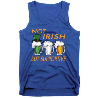 Not Irish But Supportive Ireland Flag Irish Beer St Patricks Gift Tank Top