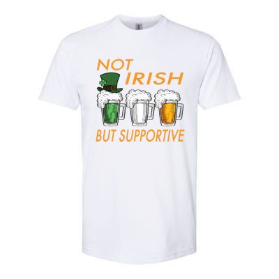 Not Irish But Supportive Ireland Flag Irish Beer St Patricks Gift Softstyle CVC T-Shirt