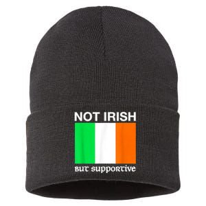 Not Irish But Supportive Ireland Flag Sustainable Knit Beanie