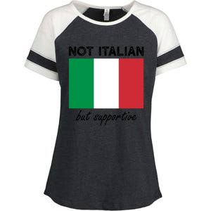 Not Italian But Supportive Gift Enza Ladies Jersey Colorblock Tee