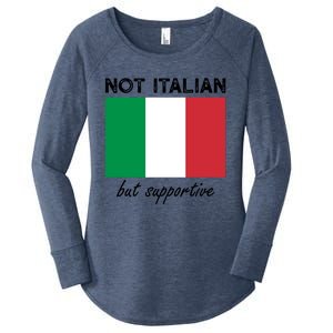 Not Italian But Supportive Gift Women's Perfect Tri Tunic Long Sleeve Shirt