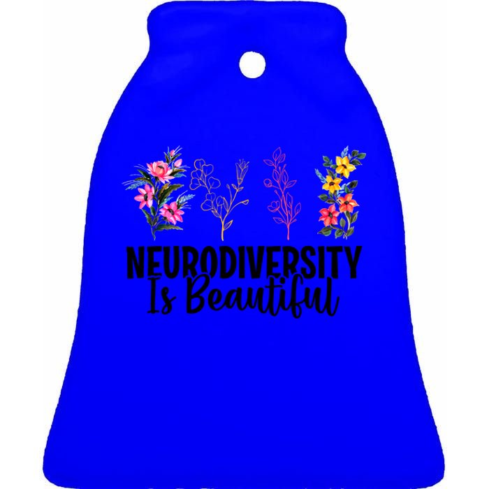 Neurodiversity Is Beautiful Autism Awareness Acceptance Gift Ceramic Bell Ornament