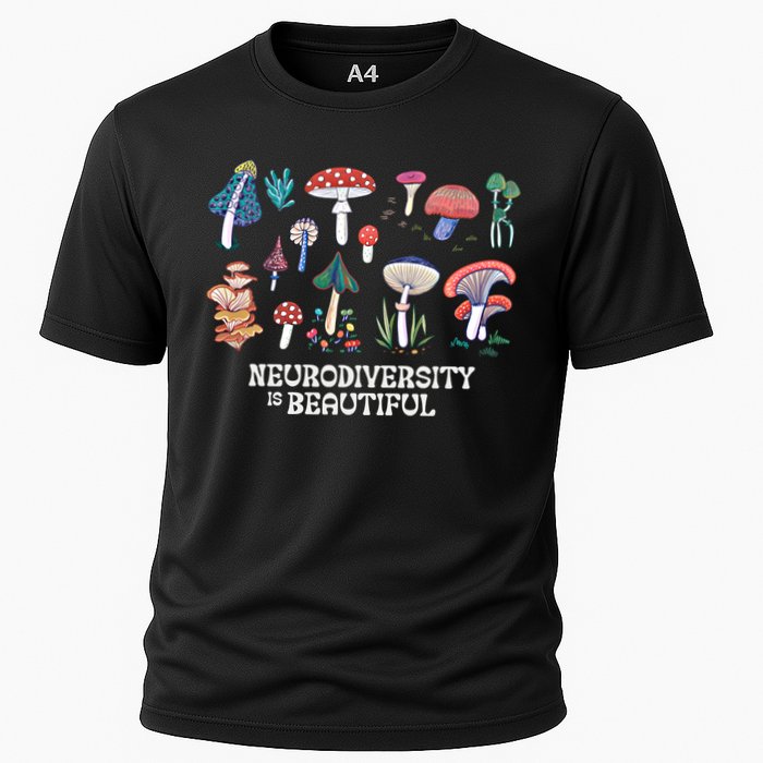Neurodiversity Is Beautiful Mushroom Autism Awareness Outfit Gift Cooling Performance Crew T-Shirt