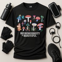 Neurodiversity Is Beautiful Mushroom Autism Awareness Outfit Gift Cooling Performance Crew T-Shirt
