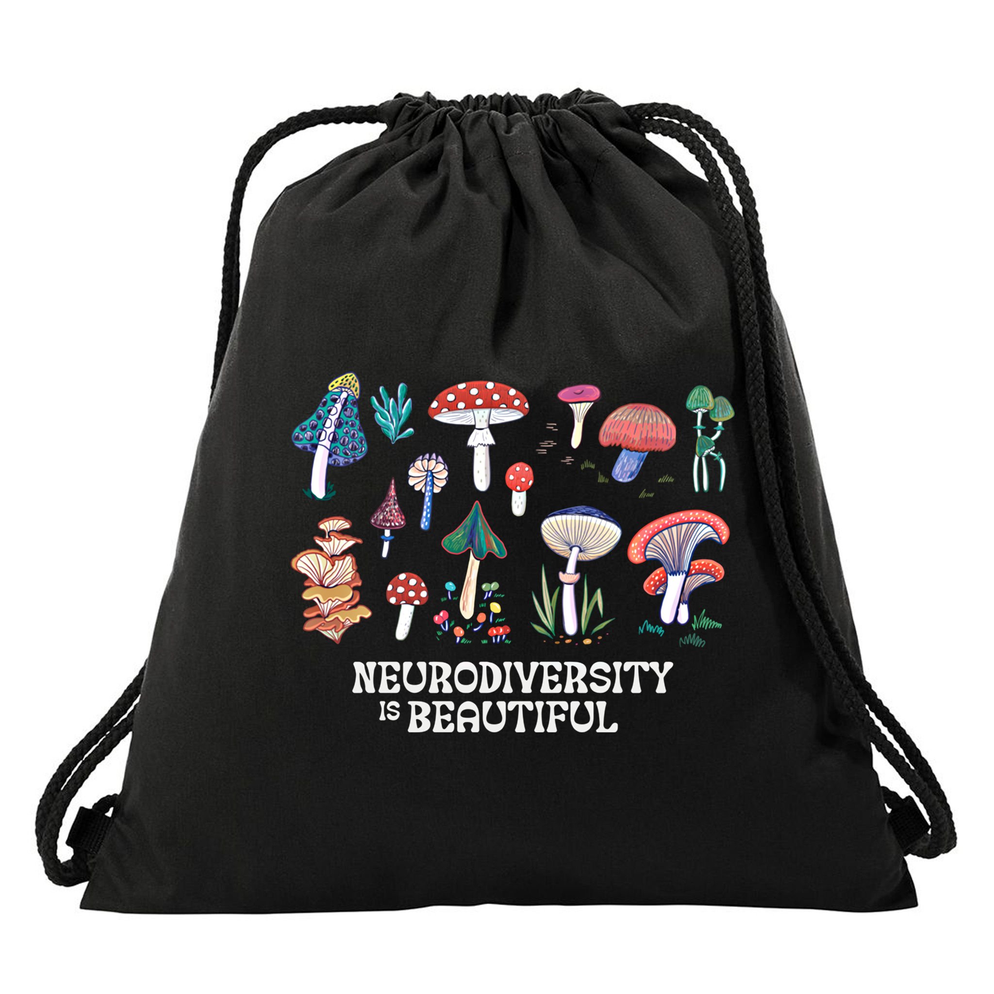 Neurodiversity Is Beautiful Mushroom Autism Awareness Outfit Gift Drawstring Bag