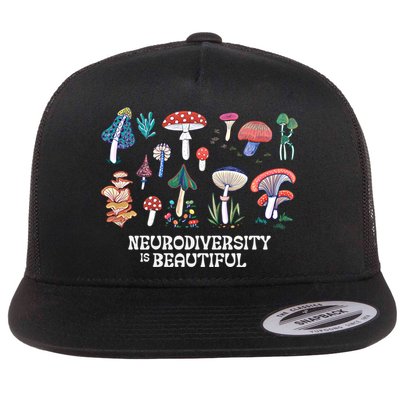 Neurodiversity Is Beautiful Mushroom Autism Awareness Outfit Gift Flatbill Hat